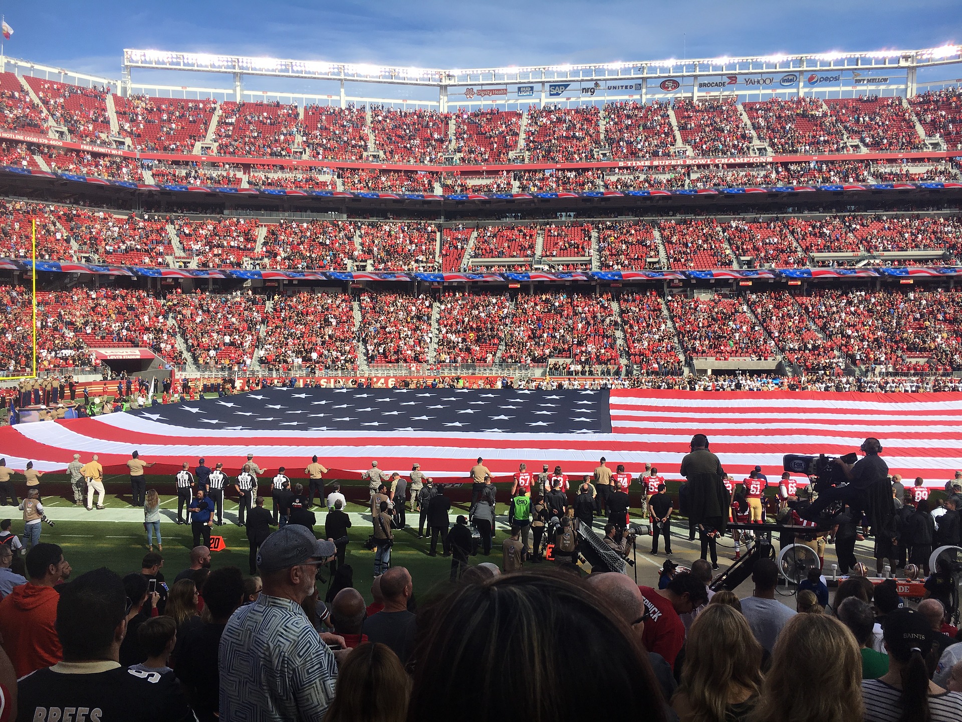 american flag football game